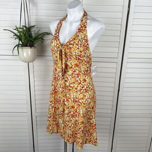 NWOT VTG‎ 90s Newport News Floral Romper Halter Neck Bright Multicolor Size 14